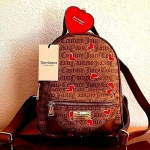 NWT Juicy Couture Chestnut Heart Backpack